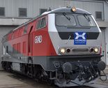Locomotive Diesel-hydraulique BR218 256-6, formule asses BoBo, puissance du moteur Diesel de 2060kW, force de traction de 235kN, chez Graz Köflacher Bahn und Busbetrieb GmbH