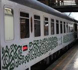 Voiture de places assises Bomz 236 transformée en voitures-couchettes adaptées au désert du train Fadak (train oasis) de Rail Pardaz Systems.